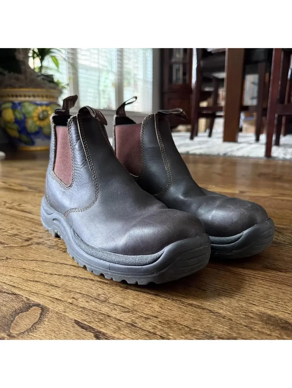🥾 Blundstone 490 Work Series Chelsea Boots Brown Leather Slip-On Size 7